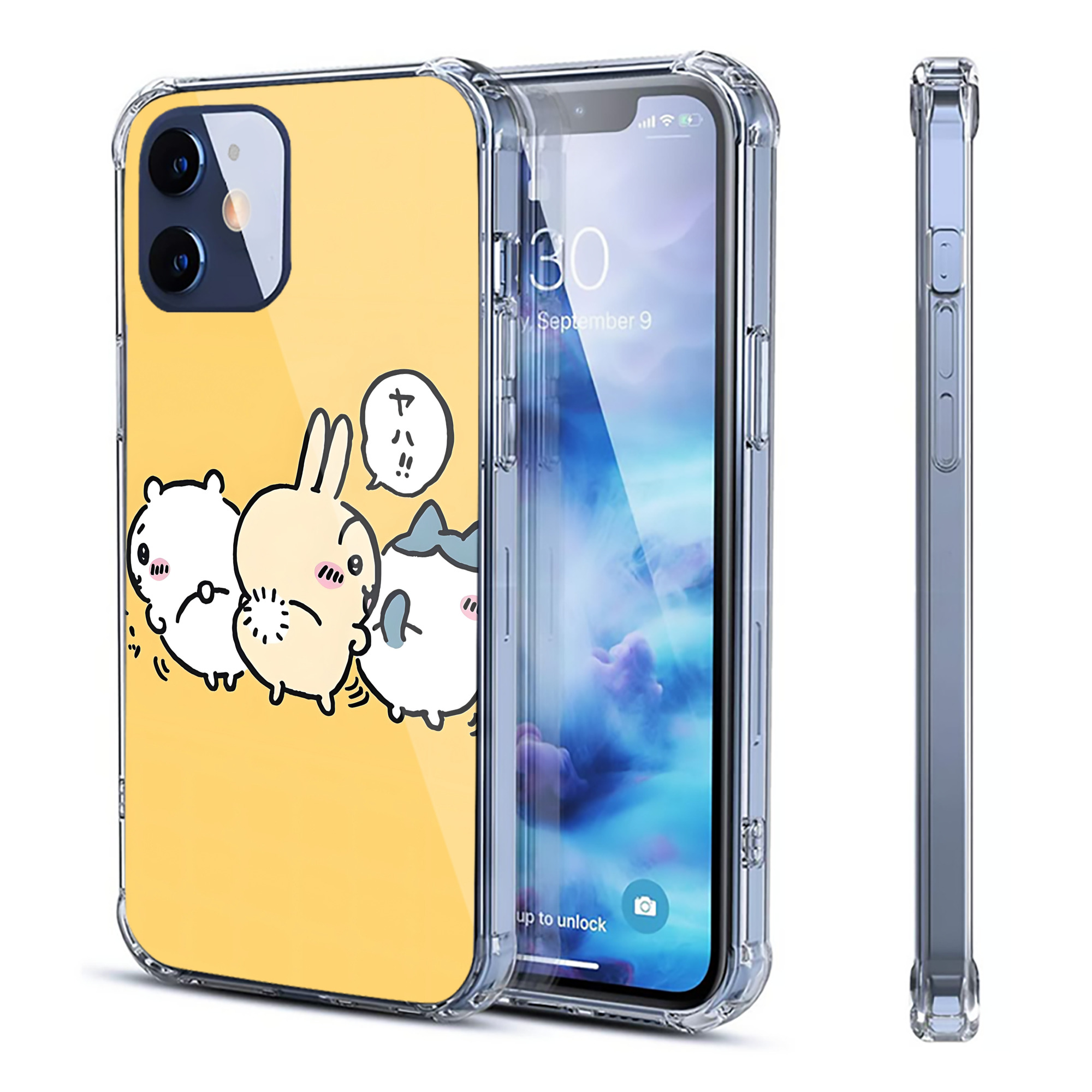 （画像用） ちいかわ Chii-kawa 【iPhone 12シリーズ対応】透明スマホケース（クリアソフトケース）